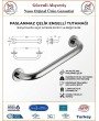 Engelli Tutunma Barı - Bedensel Engelli Küvet Tutunma Barı - 50cm