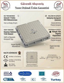 Luxwares Rögar Kapağı - El Tutmalı - Çerçeveli - Menhol Kapak - 40x40cm