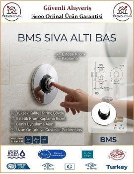 Bms Zaman Ayarlı Sıva Altı Bas 3/4 - %100 Prinç