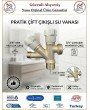 Çift Çıkışlı Ara Musluk - Çamaşır Makinası ve Lavabo Batarya Çıkışı - %100 Prinç