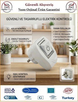 Trendhomm Anahtarlı Topraklı Erkek Fiş