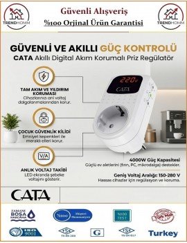 Cata Akım Korumalı Regülatör - Akım Korumalı Priz - 4000W 