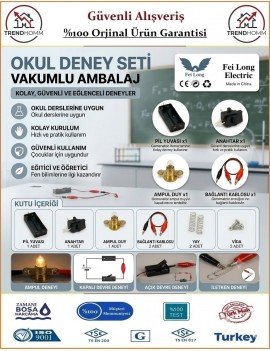 Trendhomm Okul Deney Seti - Elektrik Devre ve Ampul Deney Seti