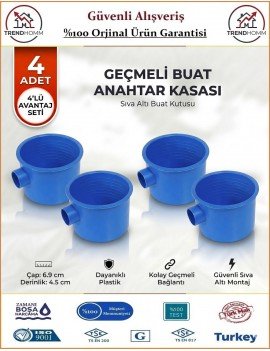 Geçmeli Anahtar Kasası - Halojen Free Alev Yaymayan Kasa - 4 Adet