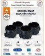 Geçmeli Priz Kasası - Sıva Altı - Siyah - 4 Adet