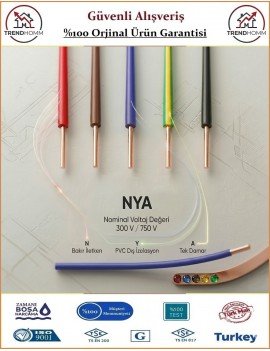 Öznur NYA 1,5mm Mavi Tek Damar Kablo