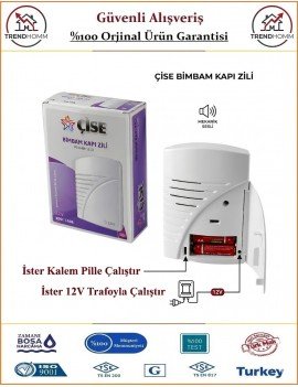Çise Bim Bam Kapı Zili - İster Kalem Pille Çalıştır - İster 12V Trafo İle Çalıştır