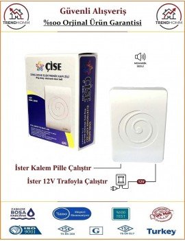 Çise Ding Dong Kapı Zili - İster Kalem Pille Çalıştır - İster 12V Trafo İle Çalıştır