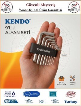 Kendo Alyan Anahtar Takımı - Allen Anahtar Seti - 9 Parça
