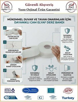 Derz Bandı - Alçı Sıva File Bandı - Yapışkanlı 4.8x45 Metre