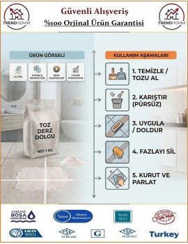 Derz Dolgu - Silikonlu Fayans Arası Beyaz Derz - 1 KG