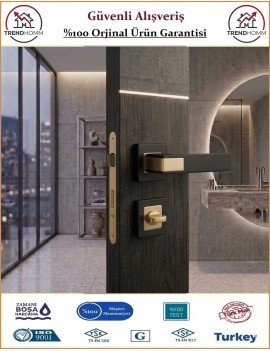 Sofuoğlu Asude Rozetli Kapı Kolu - Mat Siyah Albifirin - Wc Banyo Sofuoğlu Asude Rozetli Kapı Kolu - Mat Siyah Albifirin - Wc Banyo