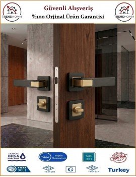 Sofuoğlu Asude Rozetli Kapı Kolu - Mat Siyah Albifirin - Wc Banyo