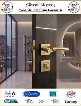 Sofuoğlu Batum Rozetli Kapı Kolu - Albifirin Saten - Wc Banyo Sofuoğlu Batum Rozetli Kapı Kolu - Albifirin Saten - Wc Banyo