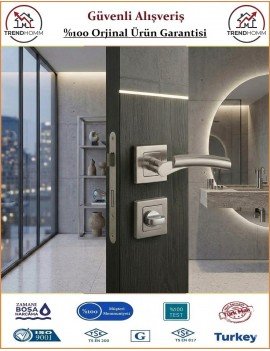 Sofuoğlu Batum Rozetli Kapı Kolu - Nikel Saten - Wc Banyo
