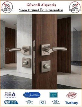 Sofuoğlu Batum Rozetli Kapı Kolu - Nikel Saten - Wc Banyo