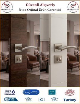 Çelebi Balmondi Rozetli İç Kapı Kolu - Parlak Nikel - Wc Banyo