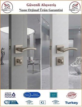 Çelebi Balmondi Rozetli İç Kapı Kolu - Parlak Nikel - Wc Banyo
