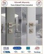 Çelebi Bravo Rozetli İç Kapı Kolu - Parlak Nikel - Wc Banyo