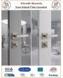 Çelebi Lama Rozetli İç Kapı Kolu - Parlak Nikel - Wc Banyo