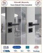 Çelebi Lama Rozetli İç Kapı Kolu - Mat Siyah - Wc Banyo