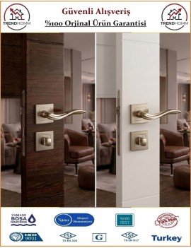 Çelebi Merdiven Rozetli İç Kapı Kolu - Parlak Nikel - Wc Banyo