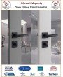 Çelebi Prizma Rozetli İç Kapı Kolu - Mat Siyah - Wc Banyo