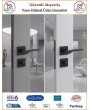 Çelebi Sedir Rozetli İç Kapı Kolu - Mat Siyah - Wc Banyo