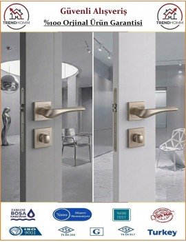 Çelebi Venüs Rozetli İç Kapı Kolu - Parlak Nikel - Wc Banyo