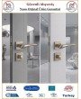 Çelebi Venüs Rozetli İç Kapı Kolu - Parlak Nikel - Wc Banyo