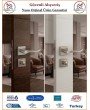 Çelebi Yaprak Rozetli İç Kapı Kolu - Parlak Nikel - Wc Banyo