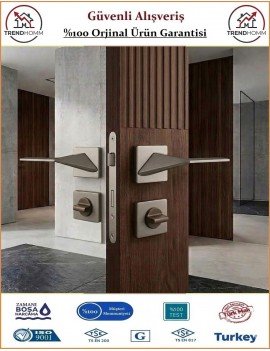 Sofuoğlu Gama Premium Rozetli Kapı Kolu - Mat Antrasit - Wc Banyo