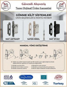 Sofuoğlu Sessiz İç Oda Kapı Kilidi - Mat Siyah