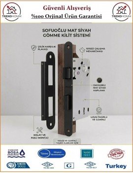 Sofuoğlu Sessiz İç Oda Kapı Kilidi - Mat Siyah