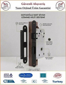 Sofuoğlu Sessiz Wc Banyo Kapı Kilidi - Mat Siyah