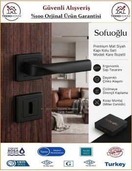 Sofuoğlu Noyan Rozetli Kapı Kolu - Mat Siyah - Oda