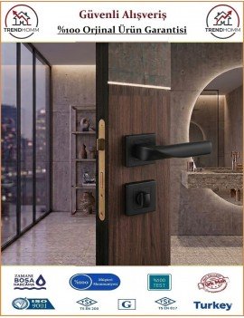 Sofuoğlu Noyan Rozetli Kapı Kolu - Mat Siyah - Wc Banyo