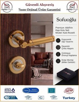 Sofuoğlu Şebboy Rozetli Kapı Kolu - Albifirin Saten - Wc Banyo