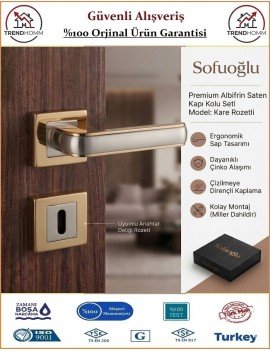 Sofuoğlu Seyhan Rozetli Kapı Kolu - Albifirin Saten - Oda