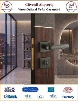 Sofuoğlu Seyhan Rozetli Kapı Kolu - Mat Antrasit - Wc Banyo
