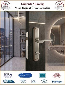 Trendhomm Sedir Aynalı İç Kapı Kolu - Nikel Saten - Wc Banyo - Sağ