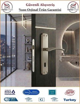 Trendhomm Bravo Aynalı İç Kapı Kolu - Nikel Saten - Oda
