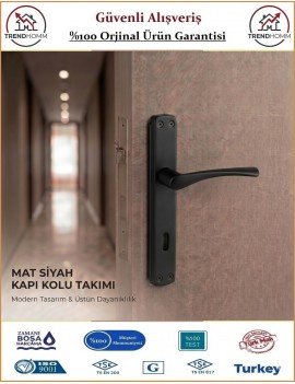 Trendhomm Bravo Aynalı İç Kapı Kolu - Mat Siyah - Oda