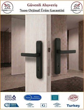 Trendhomm Lama Aynalı İç Kapı Kolu - Mat Siyah - Oda