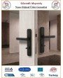 Trendhomm Lama Aynalı İç Kapı Kolu - Mat Siyah - Wc Banyo - Sol