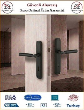 Trendhomm Parçalı Aynalı İç Kapı Kolu - Mat Siyah - Oda