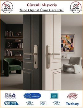 Trendhomm Parçalı Aynalı İç Kapı Kolu - Nikel Saten - Oda
