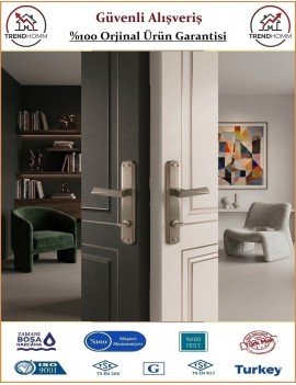 Trendhomm Prizma Aynalı İç Kapı Kolu - Nikel Saten - Wc Banyo - Sağ