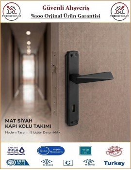 Trendhomm Prizma Aynalı İç Kapı Kolu - Mat Siyah - Oda