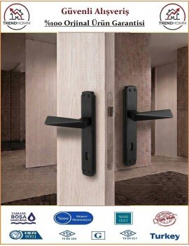 Trendhomm Prizma Aynalı İç Kapı Kolu - Mat Siyah - Oda